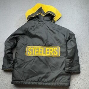 Vintage Pittsburgh Steelers Jacket Youth 6 Hooded Black NFL Football Sears 1970s